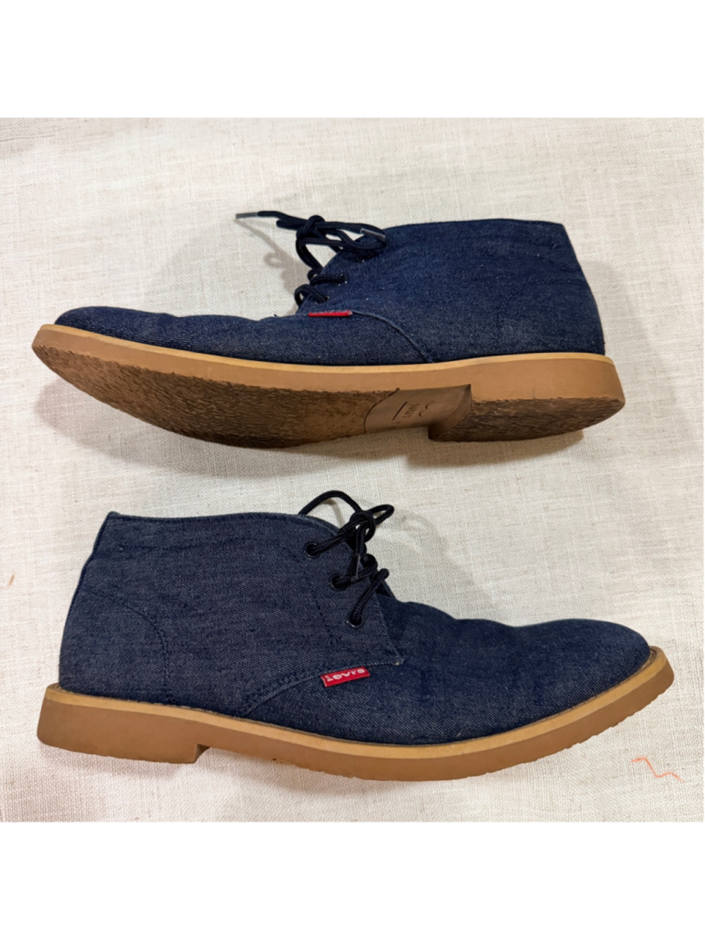 Levi’s Men’s Denim Chukka Boots Desert Shoes Gum Sole Blue Size 10 51801609U